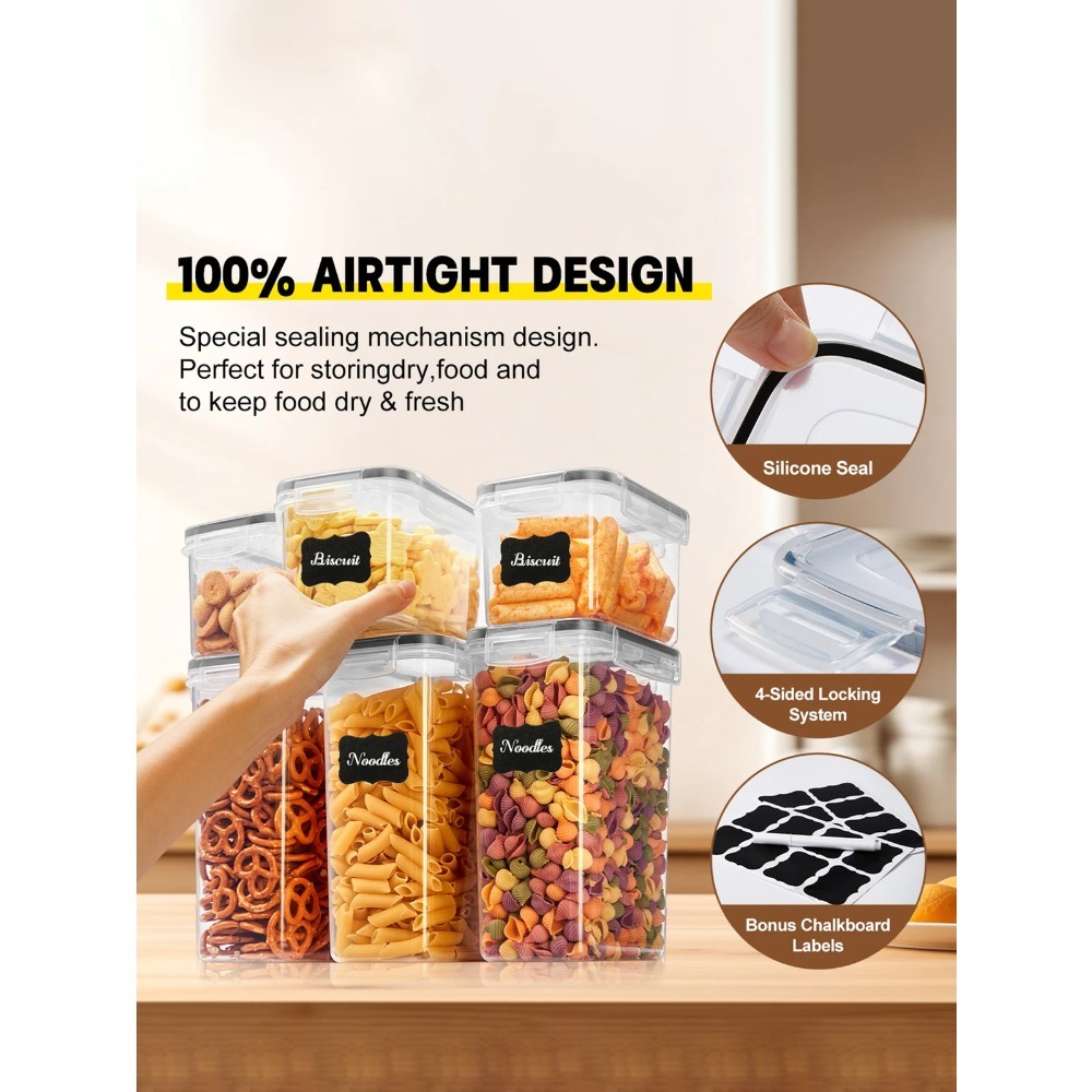 24 герметичных контейнера для  – обзор и цена Snacks Food Labels